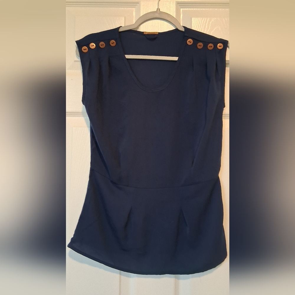 Skunkfunk Navy Top with Button Accents